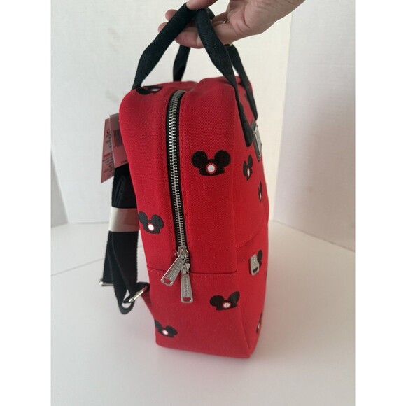 Disney Parks 2020 Mickey Mouse Ears Loungefly Backpack Red Canvas Authentic NWT main image 4